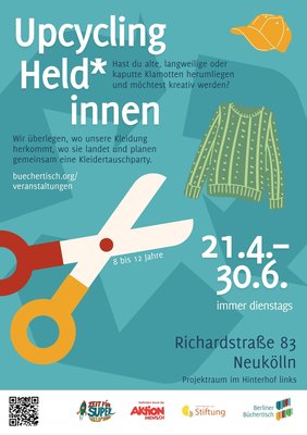 Plakat zum Upcycling Workshop für Kinder von 8 bis 12 Jahren